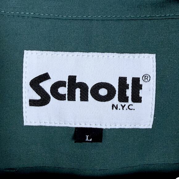 Schott Brothers NYC Long Sleeve Dark Green Embroidered Work Shirt Size L - Picture 9 of 10